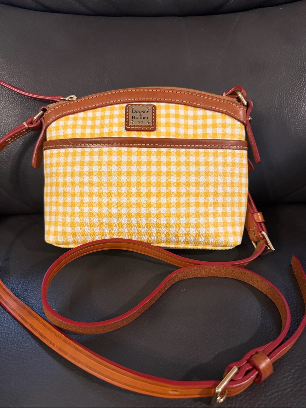 Dooney & Bourke Yellow Gingham Crossbody Brand New